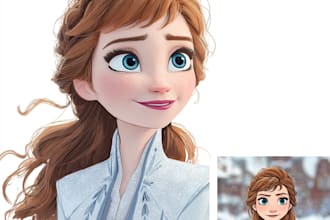do cute disney cartoon portrait