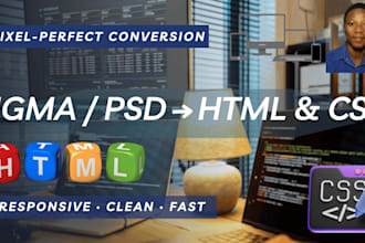convert figma PSD to responsive HTML and CSS