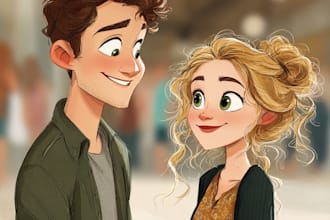 draw disney cartoon pet portrait in a cute style