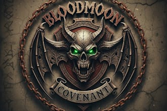 design a twisted horror themed metal logo
