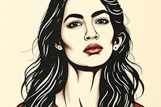 create a portrait print linocut