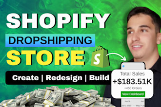 build, shopify store, shopify dropshipping store, shopify website