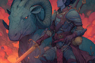 draw original dnd or rpg character art mpas party for you