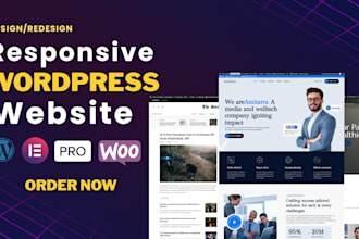 design wordpress website with elementor or elementor pro