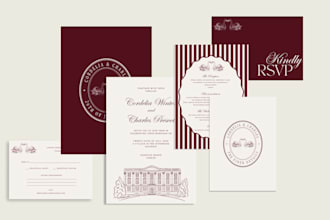 create elegant wedding invitation and stationery