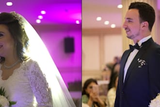 editing and enhancement of wedding and event photography