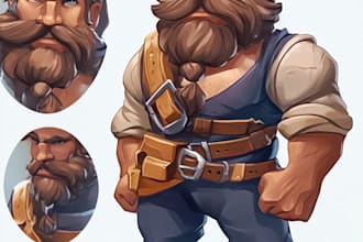 create 2d design and animate character for game