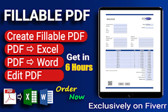 create fillable PDF forms and PDF to excel or word