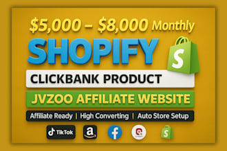 shopify dropship, clickbank product, travel affiliate website jvzoo affiliate