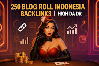 do 250 blog roll indonesia backlinks with quality da DR