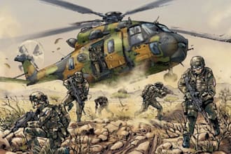 illustrate any military aircraft vehicle military or any custom illustration