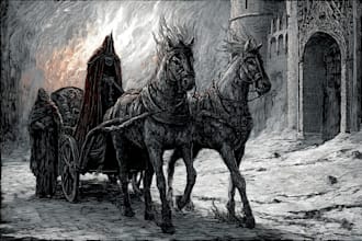 do dark medieval art illustration for you