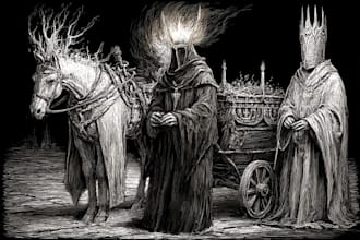 do dark medieval art illustration for you
