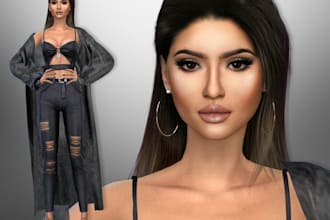 create photo realistic custom sim for sims 4 sims4 cc custom outfit house build