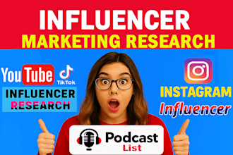 find active instagram youtube tiktok influencer research and podcast email list