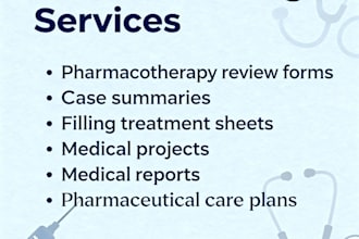 handle medical projects and articles