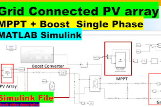 grid connected solar pv array with mppt and boost converter in matlab simulink