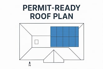 prepare roof plan drawings, roof truss plan for solar panel permit