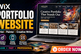 design wix portfolio website artist website painter creative writer website