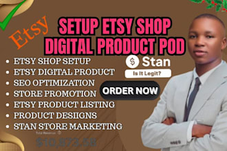 etsy shop set up etsy listing do etsy digital products design esty SEO esty pod