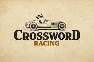 design unique crossword racing logo with express delivery