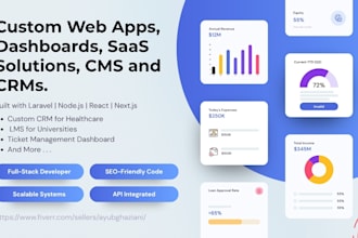 build a custom web app, dashboard, or saas platform