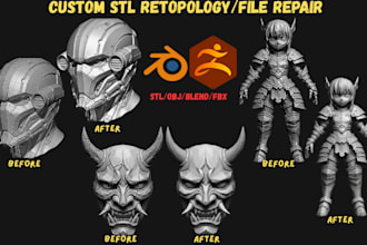 stl file repair, modify 3d model, mesh cleanup, 3mf repair for 3d printing