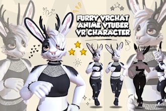 custom 3d furry, vrchat avatar, 3d vrchat nsfw avatar, vseeface vtuber streaming
