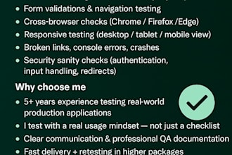 test your application and fix discovered bugs unit and manual