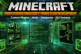 develop custom minecraft plugins, mods, datapacks, and UI or gui systems