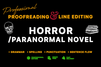 proofread and line edit your horror or paranormal novel