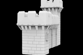 sculpt 3d fantasy terrain fortress, 3d wargaming scenery, miniatures, castle,stl