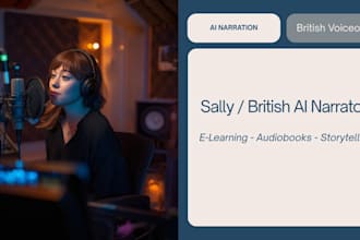 record a natural middle aged british female voiceover for elearning