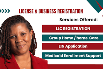 register llc, obtain ein, get license for group home, home care, aba therapy