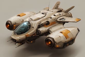 draw high quality spaceship concept