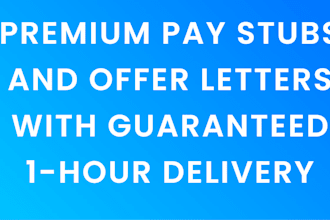 design premium pay stubs, job offer letters, and official relieving letters now