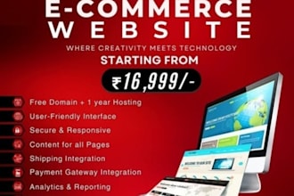 build a professional live ecommerce website with a free domain and  hosting