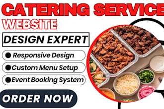 design catering service website menu quote event packages calendar staffing book