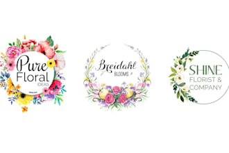 make awesome logo for floral, boho, line art, flowers shop design