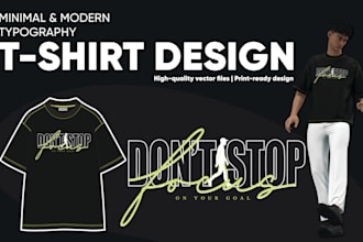 create minimal typography based vector t shirt print design