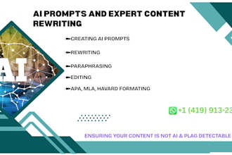 create ai prompts, editing, rewriting, paraphrasing