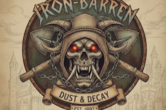 hand draw a classic 80s thrash logo
