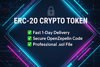develop your solidity smart contract for an erc20 token or nft