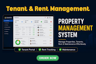 build a property management website with tenant, rent and maintenance tracking