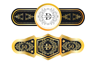 do vintage cigar band, cigar label, cigar box , cigar ring and cigar logo design