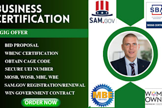 do business certifications mbe, dbe, 8a, hubzone, register on samgov, wosb, vosb