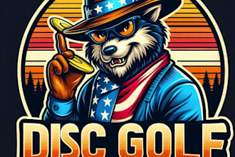 design a vintage custom disc golf logo and t shirt design