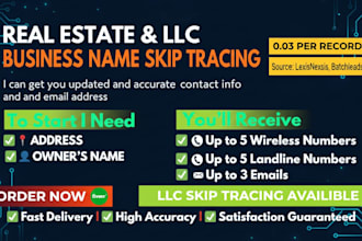 provide llc skip tracing and bulk skip tracing service