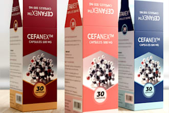 design medical packaging and pharmaceutical carton with 3d mockup