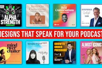design professional podcast cover art for spotify, apple